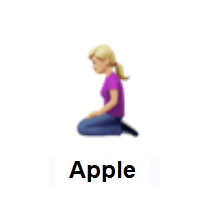 Woman Kneeling: Medium-Light Skin Tone on Apple iOS