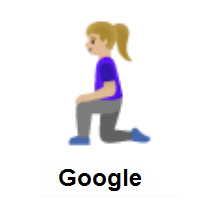 Woman Kneeling: Medium-Light Skin Tone on Google Android