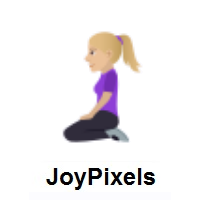Woman Kneeling: Medium-Light Skin Tone on JoyPixels