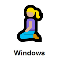 Woman Kneeling: Medium-Light Skin Tone on Microsoft Windows