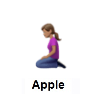 Woman Kneeling: Medium Skin Tone on Apple iOS