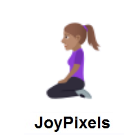 Woman Kneeling: Medium Skin Tone on JoyPixels