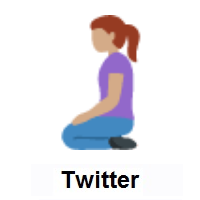 Woman Kneeling: Medium Skin Tone on Twitter Twemoji