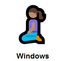 Woman Kneeling: Medium Skin Tone on Microsoft Windows