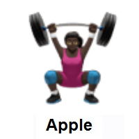 Woman Lifting Weights: Dark Skin Tone on Apple iOS