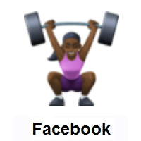 Woman Lifting Weights: Dark Skin Tone on Facebook
