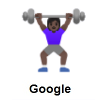 Woman Lifting Weights: Dark Skin Tone on Google Android