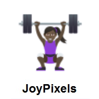 Woman Lifting Weights: Dark Skin Tone on JoyPixels