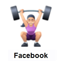 Woman Lifting Weights: Light Skin Tone on Facebook