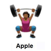 Woman Lifting Weights: Medium-Dark Skin Tone on Apple iOS