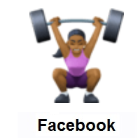 Woman Lifting Weights: Medium-Dark Skin Tone on Facebook