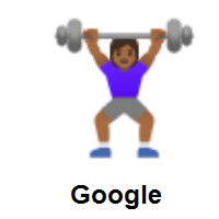 Woman Lifting Weights: Medium-Dark Skin Tone on Google Android