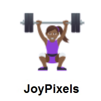 Woman Lifting Weights: Medium-Dark Skin Tone on JoyPixels