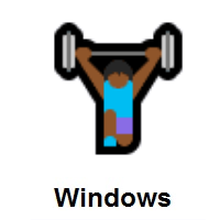 Woman Lifting Weights: Medium-Dark Skin Tone on Microsoft Windows