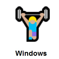 Woman Lifting Weights: Medium-Light Skin Tone on Microsoft Windows