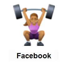 Woman Lifting Weights: Medium Skin Tone on Facebook