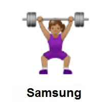 Woman Lifting Weights: Medium Skin Tone on Samsung