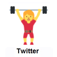 Woman Lifting Weights on Twitter Twemoji