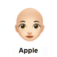 Woman: Light Skin Tone, Bald on Apple iOS