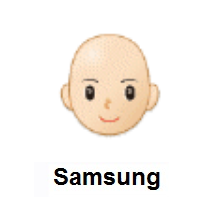 Woman: Light Skin Tone, Bald on Samsung