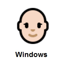 Woman: Light Skin Tone, Bald on Microsoft Windows