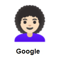 Woman: Light Skin Tone, Curly Hair on Google Android