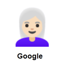 Woman: Light Skin Tone, White Hair on Google Android