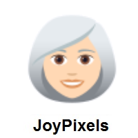 Woman: Light Skin Tone, White Hair on JoyPixels
