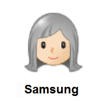 Woman: Light Skin Tone, White Hair on Samsung