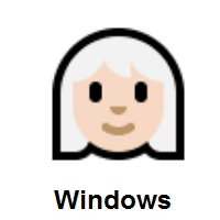 Woman: Light Skin Tone, White Hair on Microsoft Windows