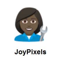 Woman Mechanic: Dark Skin Tone on JoyPixels