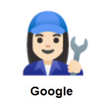 Woman Mechanic: Light Skin Tone on Google Android