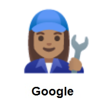 Woman Mechanic: Medium Skin Tone on Google Android