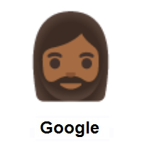 Woman: Medium-Dark Skin Tone, Beard on Google Android