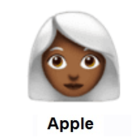 Woman: Medium-Dark Skin Tone, White Hair on Apple iOS