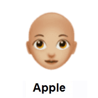 Woman: Medium-Light Skin Tone, Bald on Apple iOS