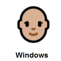 Woman: Medium-Light Skin Tone, Bald on Microsoft Windows