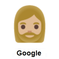 Woman: Medium-Light Skin Tone, Beard on Google Android