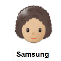 Woman: Medium-Light Skin Tone, Curly Hair on Samsung