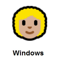 Woman: Medium-Light Skin Tone, Curly Hair on Microsoft Windows