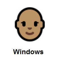Woman: Medium Skin Tone, Bald on Microsoft Windows