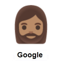 Woman: Medium Skin Tone, Beard on Google Android