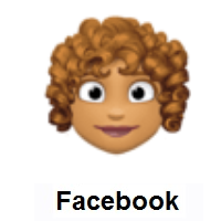Woman: Medium Skin Tone, Curly Hair on Facebook