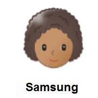 Woman: Medium Skin Tone, Curly Hair on Samsung