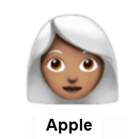 Woman: Medium Skin Tone, White Hair on Apple iOS