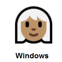 Woman: Medium Skin Tone, White Hair on Microsoft Windows