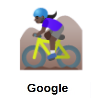 Woman Mountain Biking: Dark Skin Tone on Google Android