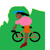 Woman Mountain Biking: Dark Skin Tone