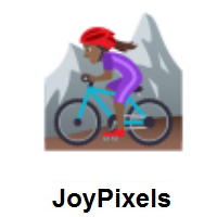 Woman Mountain Biking: Medium-Dark Skin Tone on JoyPixels