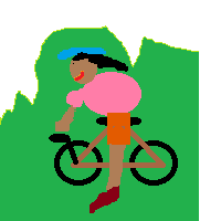 Woman Mountain Biking: Medium-Dark Skin Tone